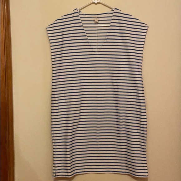 J. Crew shift dress blue white stripe size S - Picture 2 of 10